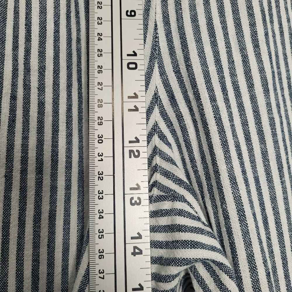 Old Navy linen blend Blue white striped wide leg pull on pants Vacation Xl - Picture 8 of 8